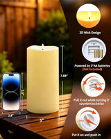 8" x 5" Outdoor Candles - Waterproof Timer Flickering