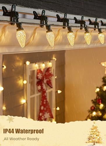 Christmas String Lights - 68FT 100 LED C9 with Clips