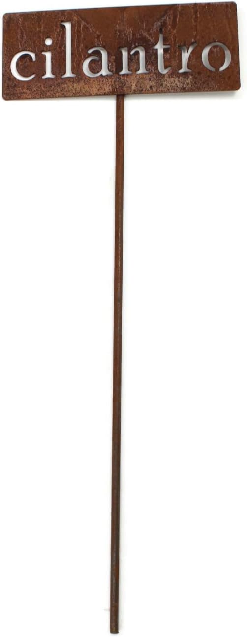 Classic Metal Garden Markers 19 Inches Tall (cilantro, Naturally Rusted)