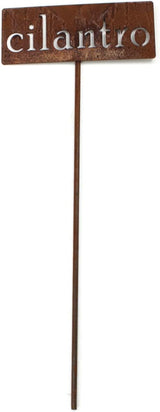 Classic Metal Garden Markers 19 Inches Tall (cilantro, Naturally Rusted)