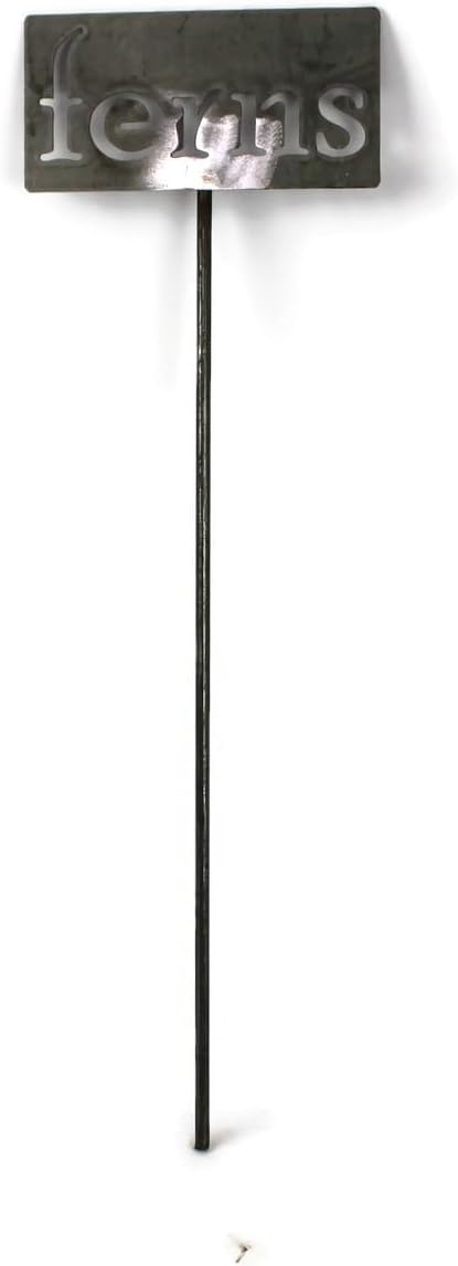 Classic Metal Garden Markers 19 Inches Tall (ferns, Raw, Unfinished Steel (will rust with time))