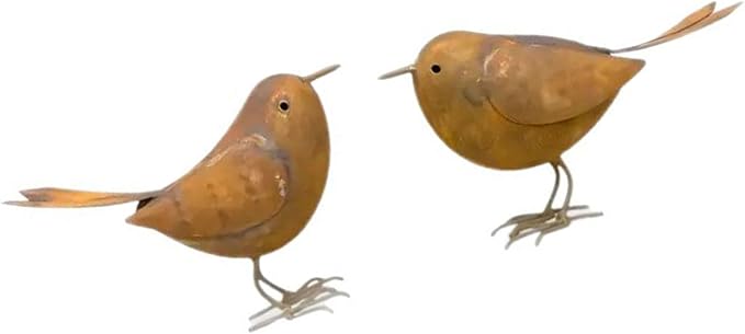 2pcs Garden Statues Yard Ornament Iron Bird Ornament Animal Statue Sculpture Tree Decoration Outdoor Decoration Garden Outdoor Rusted Metal Bird Statue