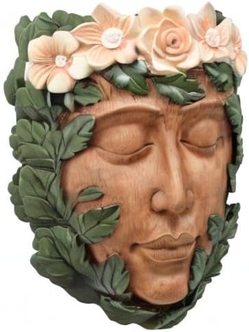 Arcadia Garden Products Large Whimsical Tree Face Planter, 8"x10.5", Outdoor Tree Hugger, Woman Spirit Sculpture for Garden Art Decor, Birdfeeder, Hangs on Trees, Fences or Walls, Willow