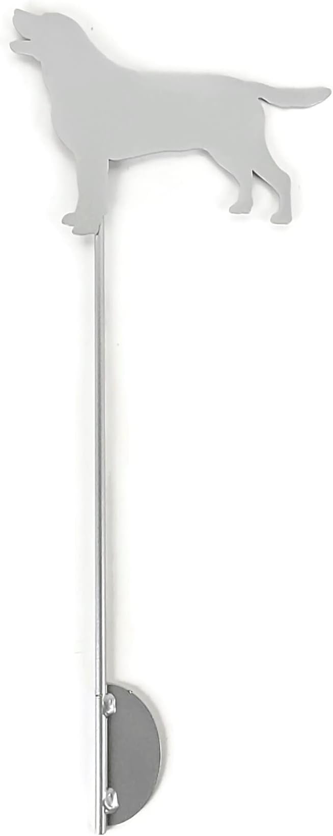 Pets and Farm Animals Metal Garden Landscape Stake (9" Wide Labrador Dog on Stake, Silver)