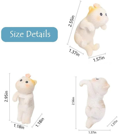 4pcs Climbing Cat Statues For Planter, Cute Animal Figurines Plant Decorations For Pots Vase Fish Tank, Indoor Outdoor Flower Pot Hanging Ornament, Fairy Garden Accessories Décor, Gift For Plant Lover