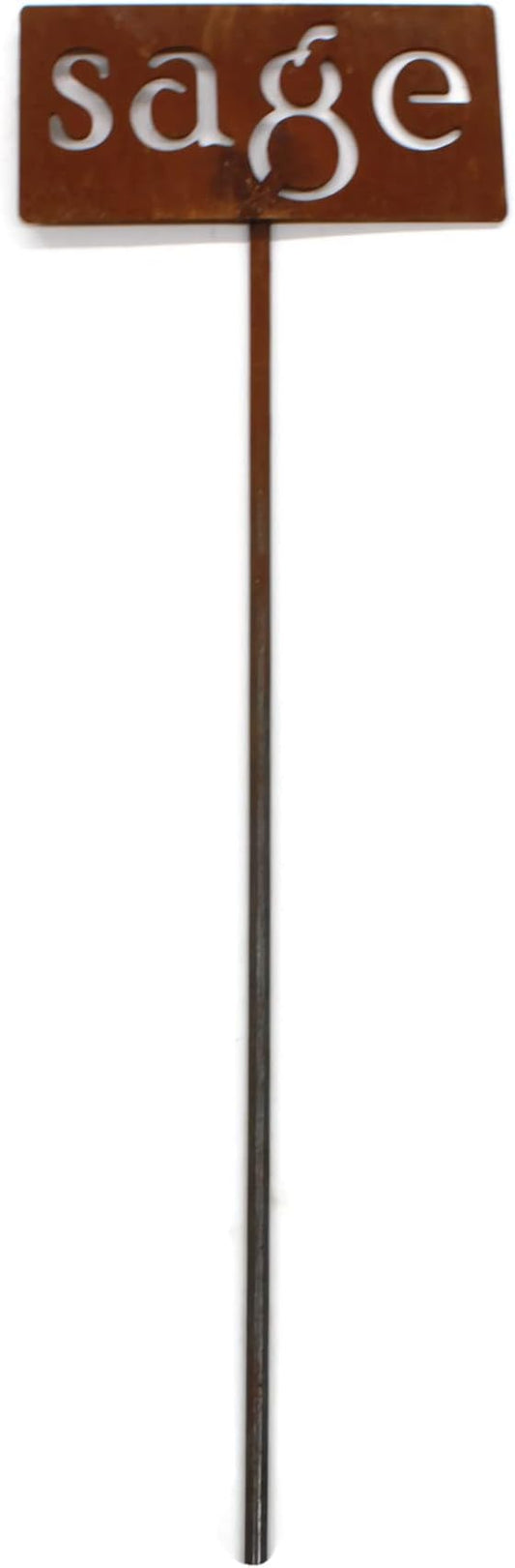 Classic Metal Garden Markers 19 Inches Tall (sage, Naturally Rusted)