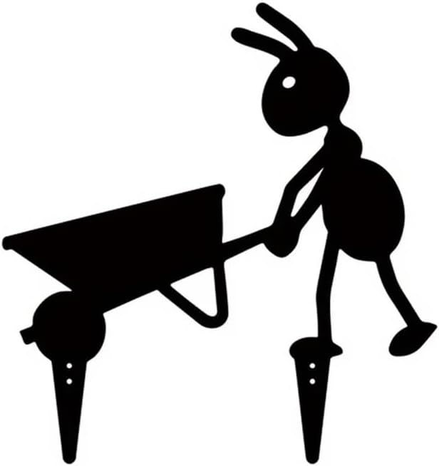 Metal Ants Art Outdoor Gardening Ornaments Yard Metal Art Backyard Lawn Stakes Decor Ants Garden Iron Crafts (A)