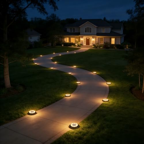 Solar Lights - Waterproof Warm White 12 Pack Ground