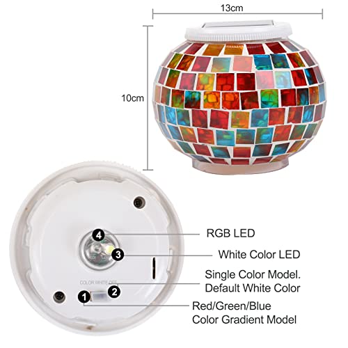 Color Changing Solar Mosaic Table Lamp - Waterproof Outdoor