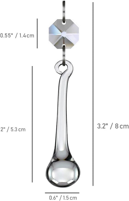 12pcs Raindrop Crystal Chandelier Prisms Parts, Hanging Crystals Beads for Chandeliers, Home Decoration