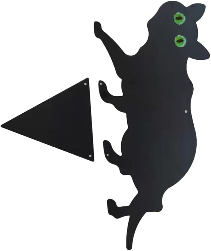 Gardening Cat Silhouette Gardening Cat with Marble Eyes Mice Control Harmless Bird Deterrent Decor 3PCS