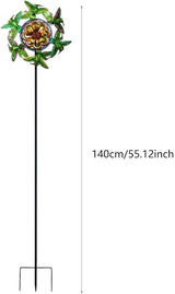 Generic Windmill Iron Art Statue Garden Yard Decoration Modern Outdoor Wind Sculptures with Garden Stake for Patio Backyard Lawn, Bird