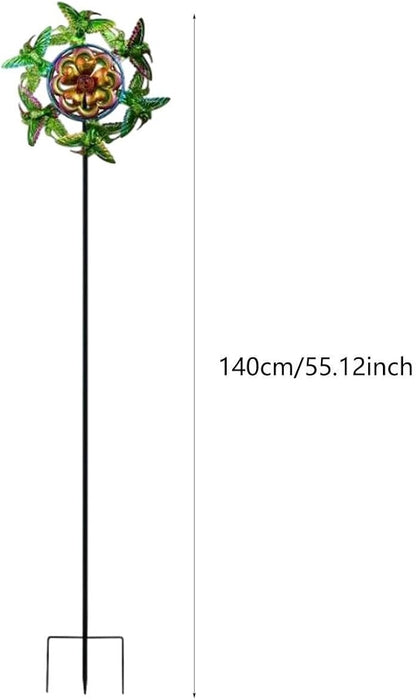 Generic Windmill Iron Art Statue Garden Yard Decoration Modern Outdoor Wind Sculptures with Garden Stake for Patio Backyard Lawn, Bird