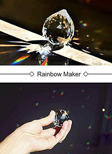 H&D HYALINE & DORA Set of 3 Clear Crystal Ball Includes 20/30/40mm Faceted Prism Balls Suncatcher for Ceiling Lighting Chandelier Hanging Decorating