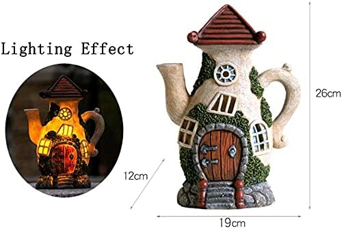 Garden Statue Animal Sculpture Outdoor Decor Gift Teapot Cottage Statues,Garden Sculptures Outdoor Resin Decor House Crafts Ornaments Patio Yard Lawn Figure Statue (7x5x10inch)