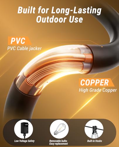 Tenmiro 200FT LED String Lights - 72 Bulbs, Dimmable, Remote Control