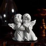 Asng Cherubs Angels Resin Garden Statue Figurine, Adorable Angel Sculpture Memorial Statue, Indoor Outdoor Home Garden Decoration (Kiss Cherub-Right)