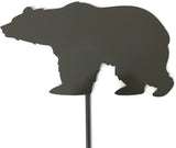 Animal Wildlife Style Steel Rustic or Powder Coated Metal Yard Stake (Bear 20" Tall, Bronze Charcoal)