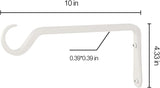 AILIN YELOKIE 10" Plant Hangers 2-Pack - Heavy Duty Rust-Resistant Steel Hooks for Bird Feeders, Indoor/Outdoor Plants & Wall Decor, White