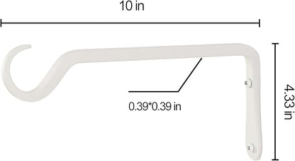 AILIN YELOKIE 10" Plant Hangers 2-Pack - Heavy Duty Rust-Resistant Steel Hooks for Bird Feeders, Indoor/Outdoor Plants & Wall Decor, White