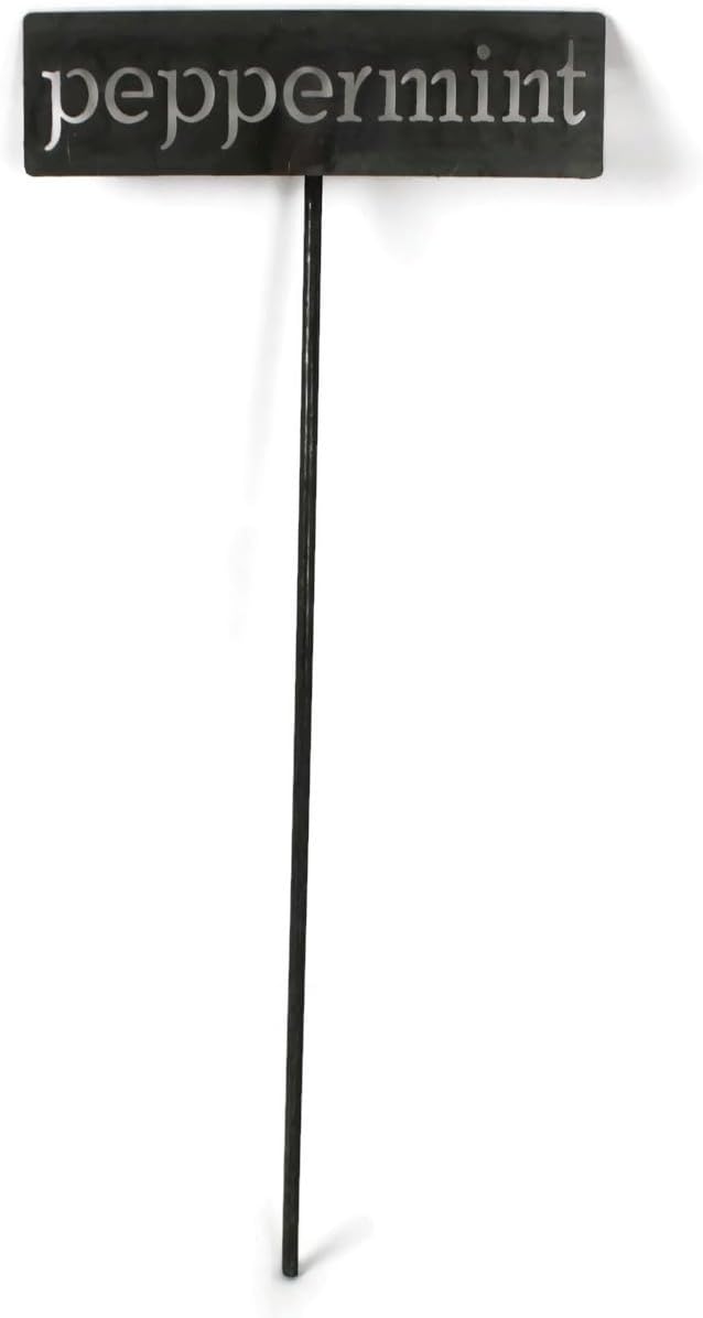 Classic Metal Garden Markers 19 Inches Tall (peppermint, Raw, Unfinished Steel (will rust with time))