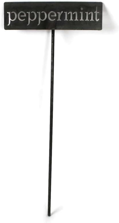 Classic Metal Garden Markers 19 Inches Tall (peppermint, Raw, Unfinished Steel (will rust with time))