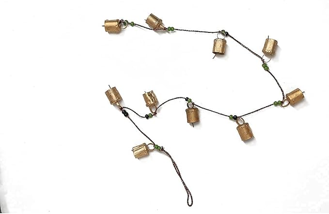 Generic Rustic Vintage Bell Hanging String for Home Decor Wall Door Window Decoration, Garden and Outdoor- 10 Handmade Cowbells Gifting