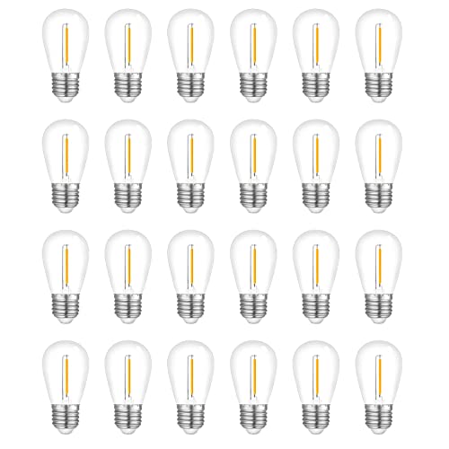S14 Outdoor String Light Bulbs - 5000K, 24-Pack
