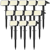 Solar Spot Lights - 12 Pack LED Waterproof Cool White