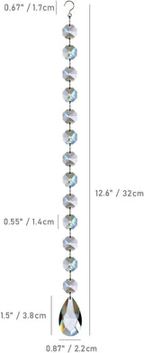 1ft 10pcs Teardrop Crystals Garland, Hanging Chandelier Crystals Prism Beads Chain for Wedding Home Decoration Clear GOLDENHAITAI