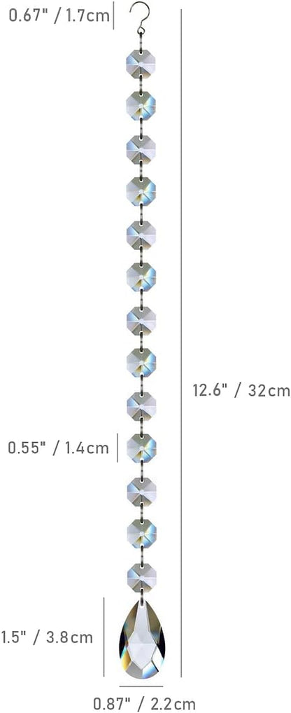 1ft 10pcs Teardrop Crystals Garland, Hanging Chandelier Crystals Prism Beads Chain for Wedding Home Decoration Clear GOLDENHAITAI