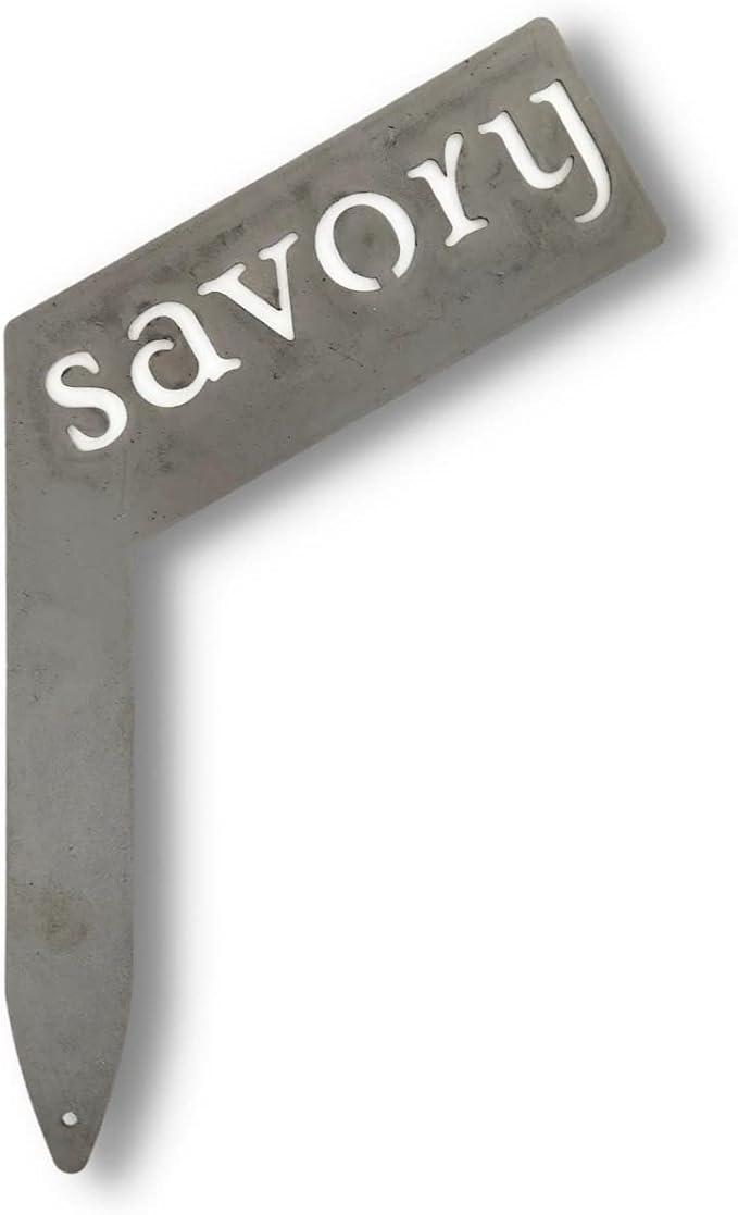Planter Size Small Metal Garden Plant Vegetable Flower or Herb Markers 13.5 Inches Tall (savory, Raw, Unfinished Steel)