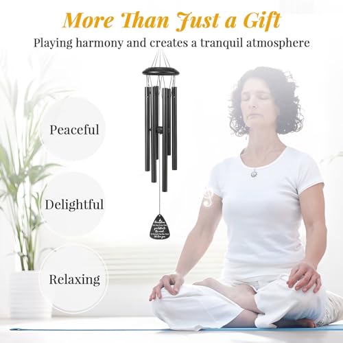 Gifts for Grandma, 25''Wind Chimes Black, Best Grandmother Birthday Gifts from Grandkids, Thanksgiving, Ideas for Grandma