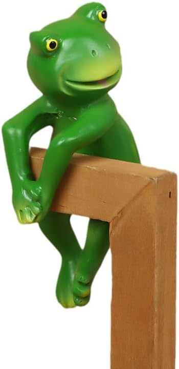 3 PCS Cute Frog Hanging Pot Decorations Statue, Resin Pot Climbing Sculpture Outdoor Statues, Frog Yard Decorations Outdoor