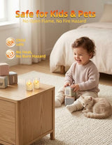 Rechargeable LED Tea Lights - 6-Pack, White, USB-C, Remote & Timer