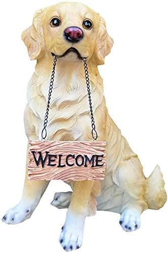 Outdoor Statue Garden Sculpture Garden Dog Statue Sculpture, Resin Dog Art Craft Model Garden Garden Decoration H46CM