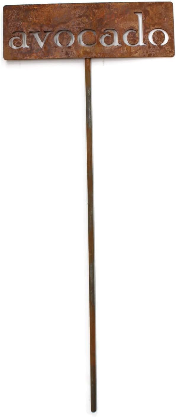 Classic Metal Garden Markers 19 Inches Tall (avocado, Naturally Rusted)
