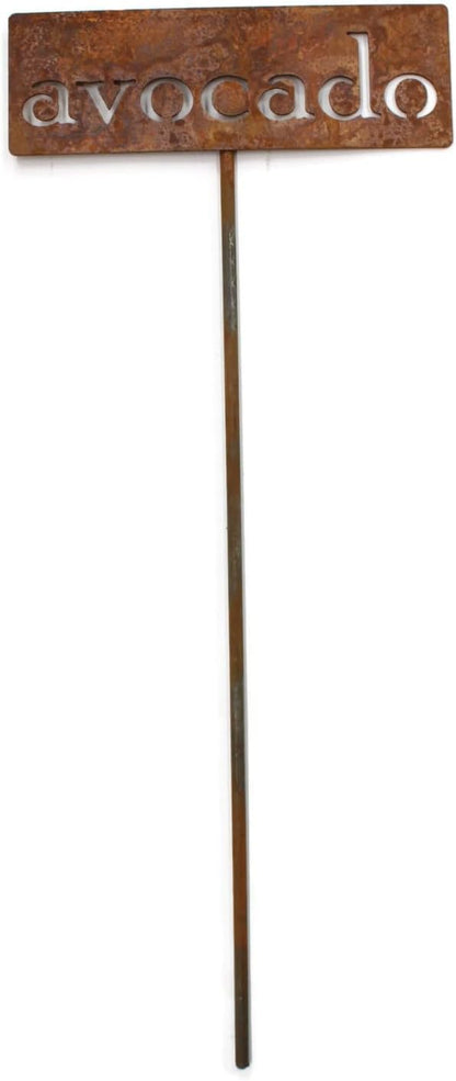 Classic Metal Garden Markers 19 Inches Tall (avocado, Naturally Rusted)