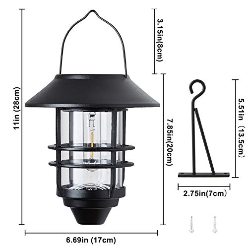 Solar Hanging Lantern - Waterproof Wall Mount 2 Pack