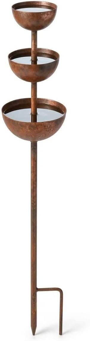 Sturdy Iron Structure with Vintage Coating; Weather Resistant for Long Lasting Outdoor use; Ideal as a Reliable rain Catcher for Your Garden (Bronze)