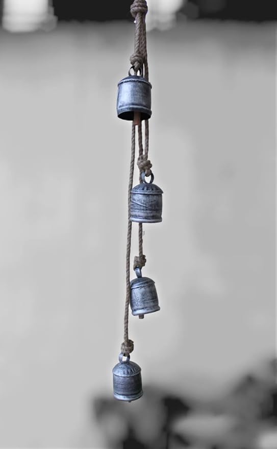 Mango Gifts Vintage Bells Hanging Chimes with Rope Tranquil Wind Chimes for Garden Outdoor and Patio (MGT20)