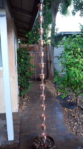 Nutshell Stores Naoki Cups Rain Chain - Copper - 13 Feet