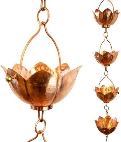 Nutshell Stores Buddha Cups Copper Rain Chain - Copper - 20 Feet