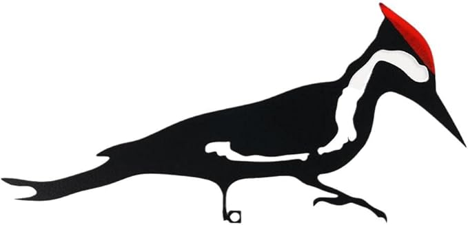 Woodpecker Silhouette for Tree, Metal Bird Yard Art Decor, Weatherproof Outdoor Garden Statue, Bird Ornament for Patio, Lawn, Backyard