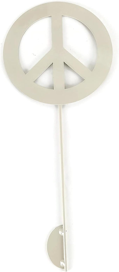 Peace and Heart Staked Signs or Wall Art Rustic or Powder Coated Finishes (Peace Small Stake 21", Cream)