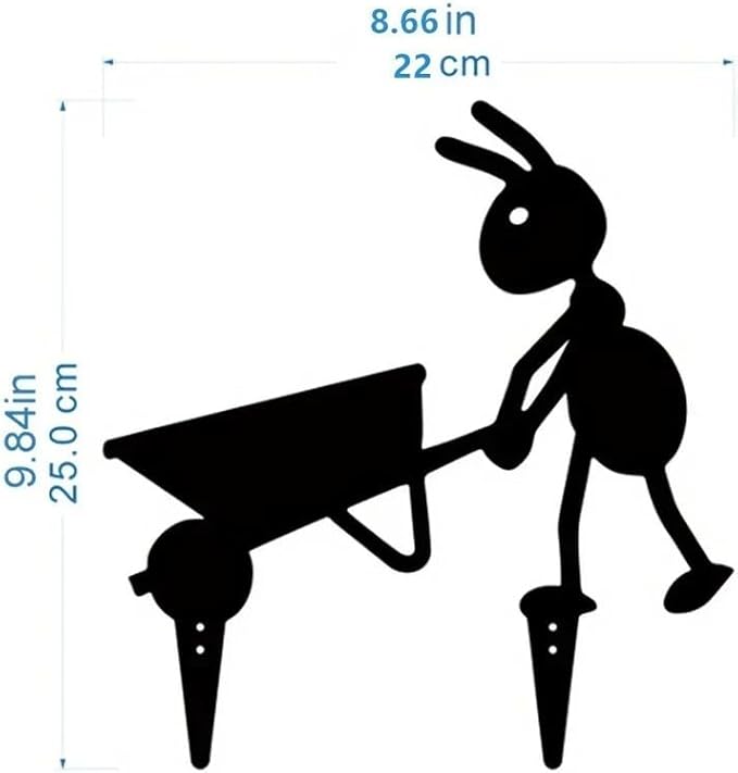Metal Ants Art Outdoor Gardening Ornaments Yard Metal Art Backyard Lawn Stakes Decor Ants Garden Iron Crafts (A)