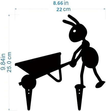 Metal Ants Art Outdoor Gardening Ornaments Yard Metal Art Backyard Lawn Stakes Decor Ants Garden Iron Crafts (A)