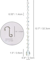 KANPURA 1ft 10pcs Teardrop Crystals Garland,Crystal Teardrop Chandelier Replacement,Hanging Glass Crystals for Chandelier, Christmas Tree, Wedding Decor(Clear)