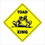 Wall Art Plaque Toad Crossing Sign Tall Lovers cage Toads Frog pet Gag Yard Decoration Signs Outdoor & Indoor Aluminum Metal Tin Sign 12 X 12 Inch (2 Pack)