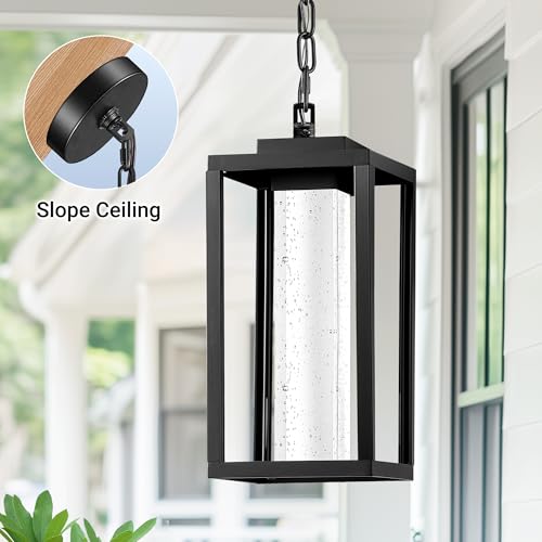 Modern Black Outdoor Pendant Light - Large